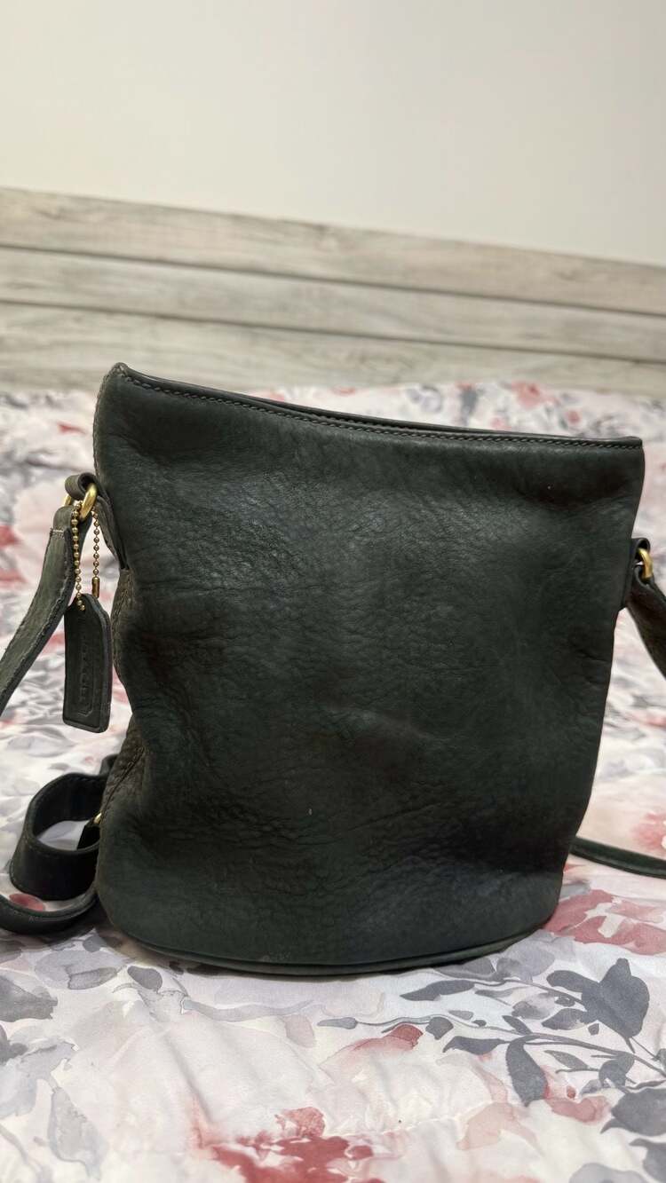 Vintage Coach Full Grain Nubuck Leather Bucket Bag